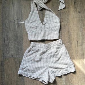 Abercombie and Fitch linen halter top and shorts set